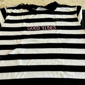 Black and white stripes tee shirt